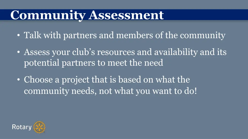 community assessment
