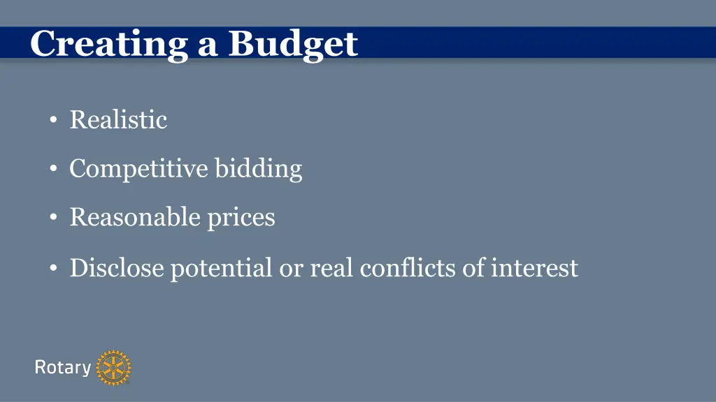 creating a budget