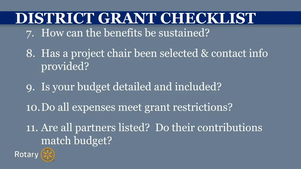 district grant checklist 7 how can the benefits