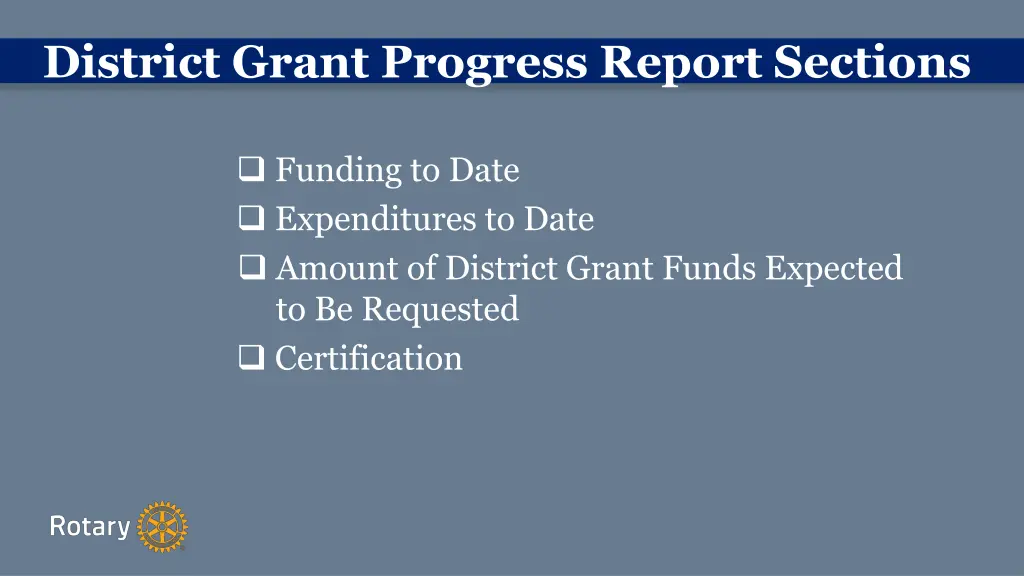 district grant progress report sections 1