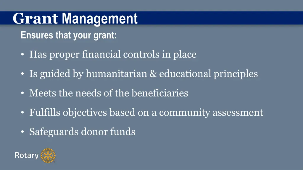 grant management ensures that your grant
