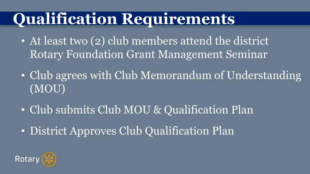 qualification requirements