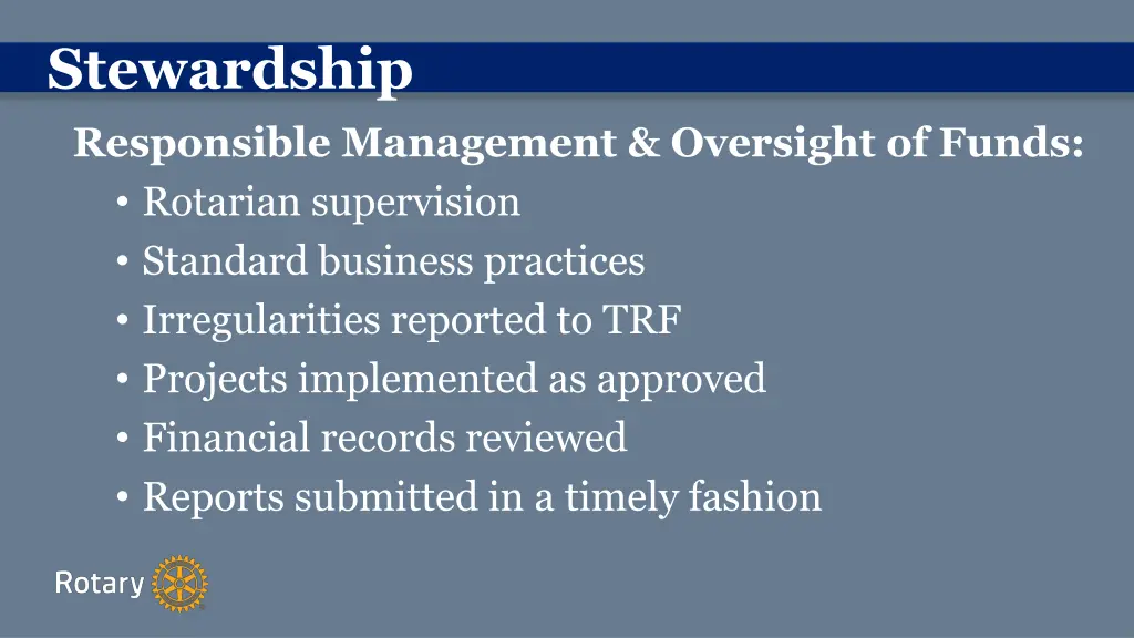 stewardship responsible management oversight