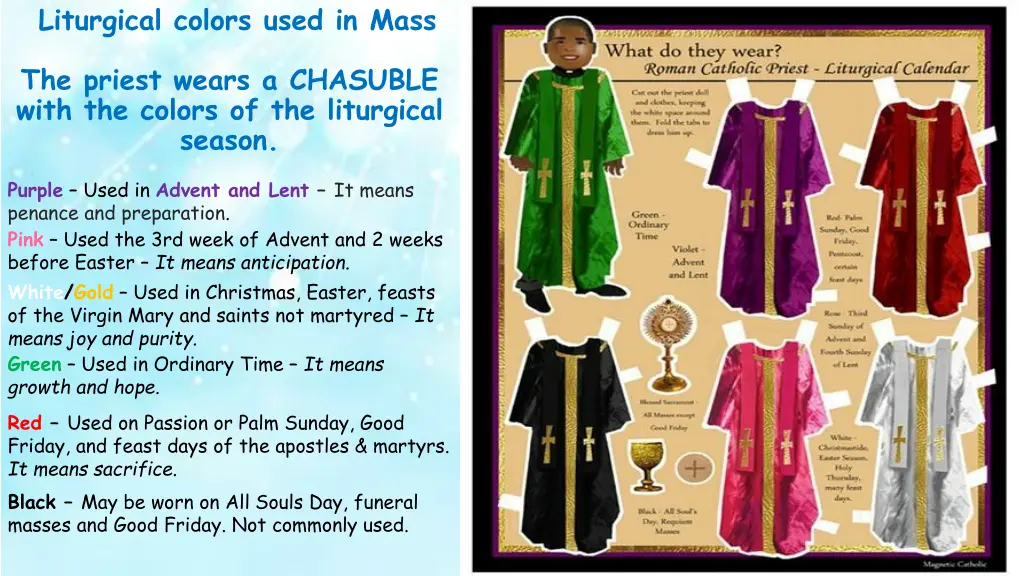 liturgical colors used in mass