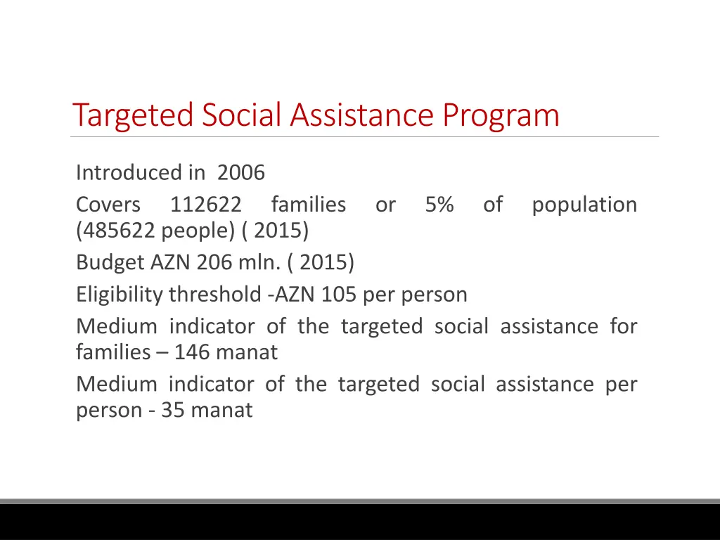 targeted social assistance program