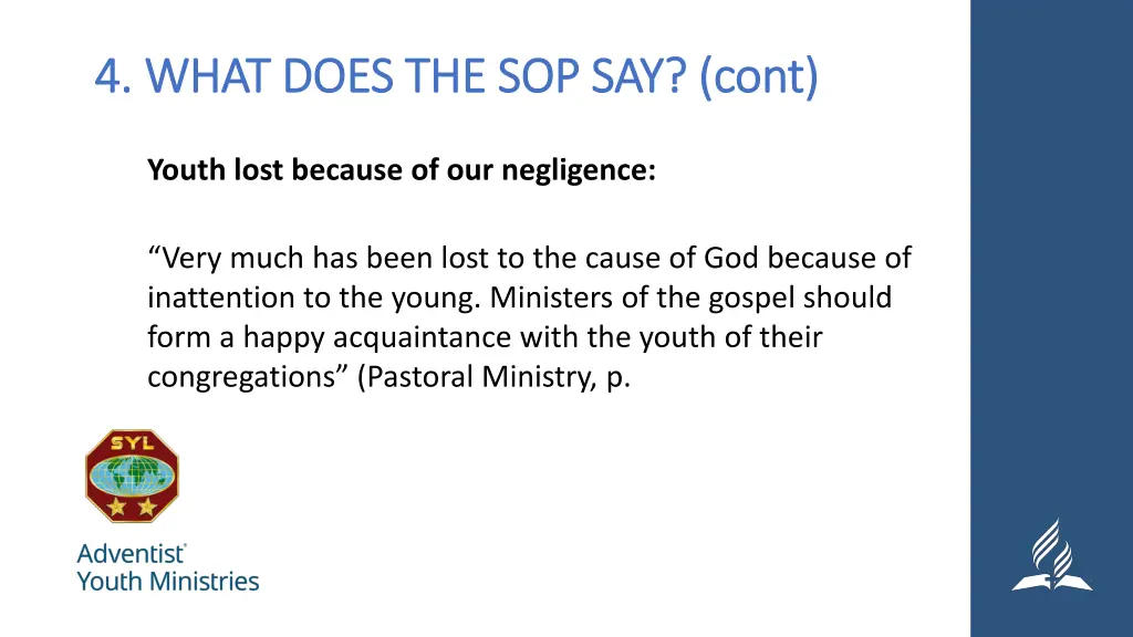 4 what does the sop say 4 what does
