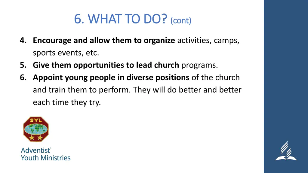 6 what to do 6 what to do cont