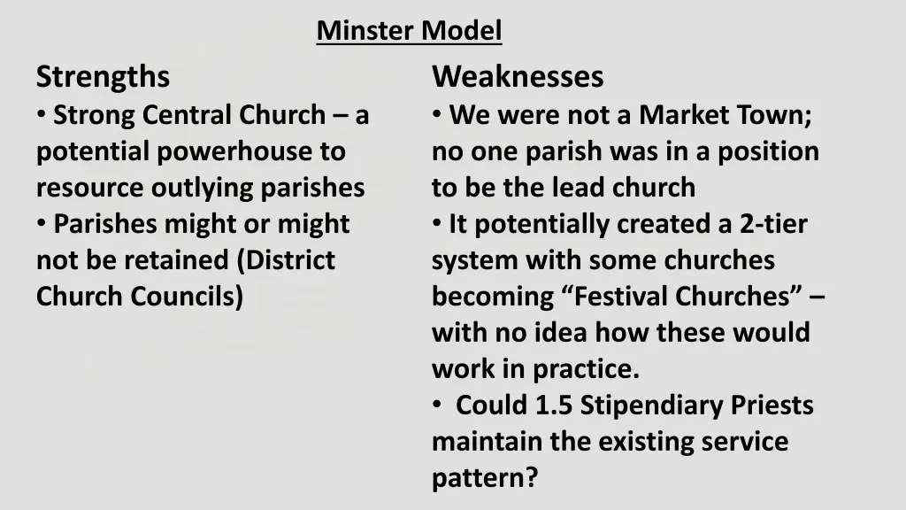 minster model