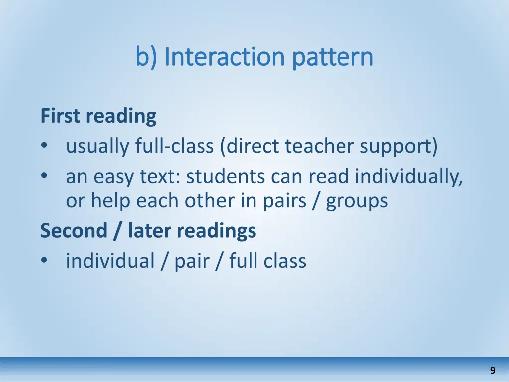 b b interaction pattern interaction pattern