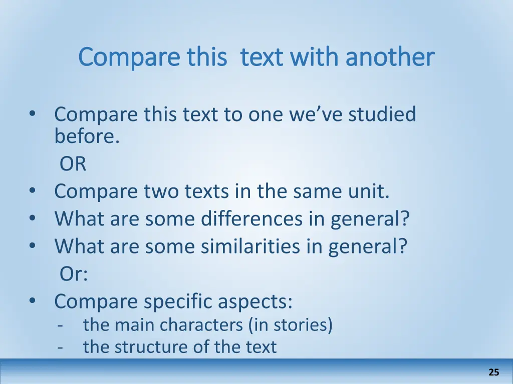 compare this text with another compare this text