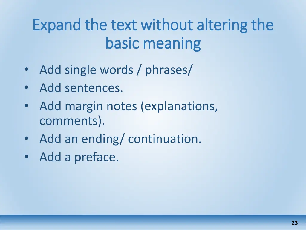 expand the text without altering the expand