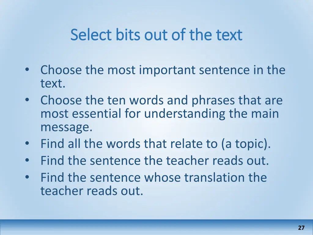 select bits out of the text select bits