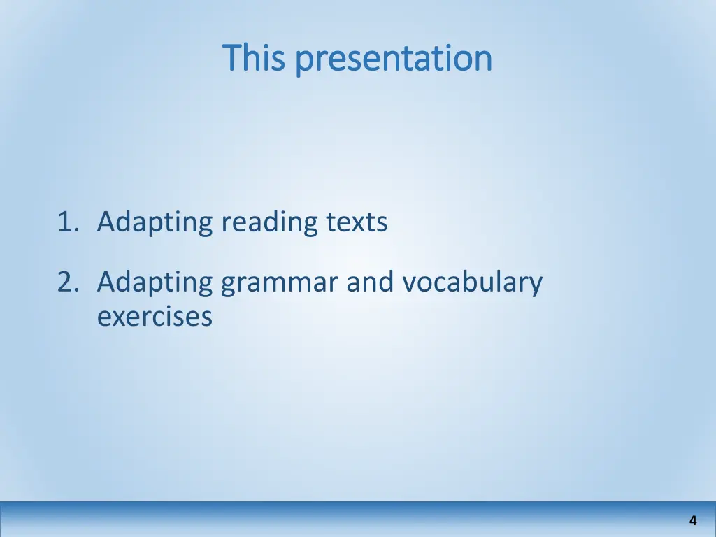 this presentation this presentation