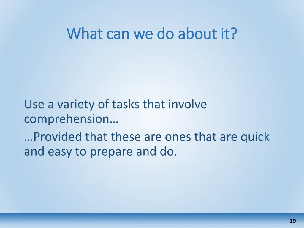 what can we do about it what can we do about it
