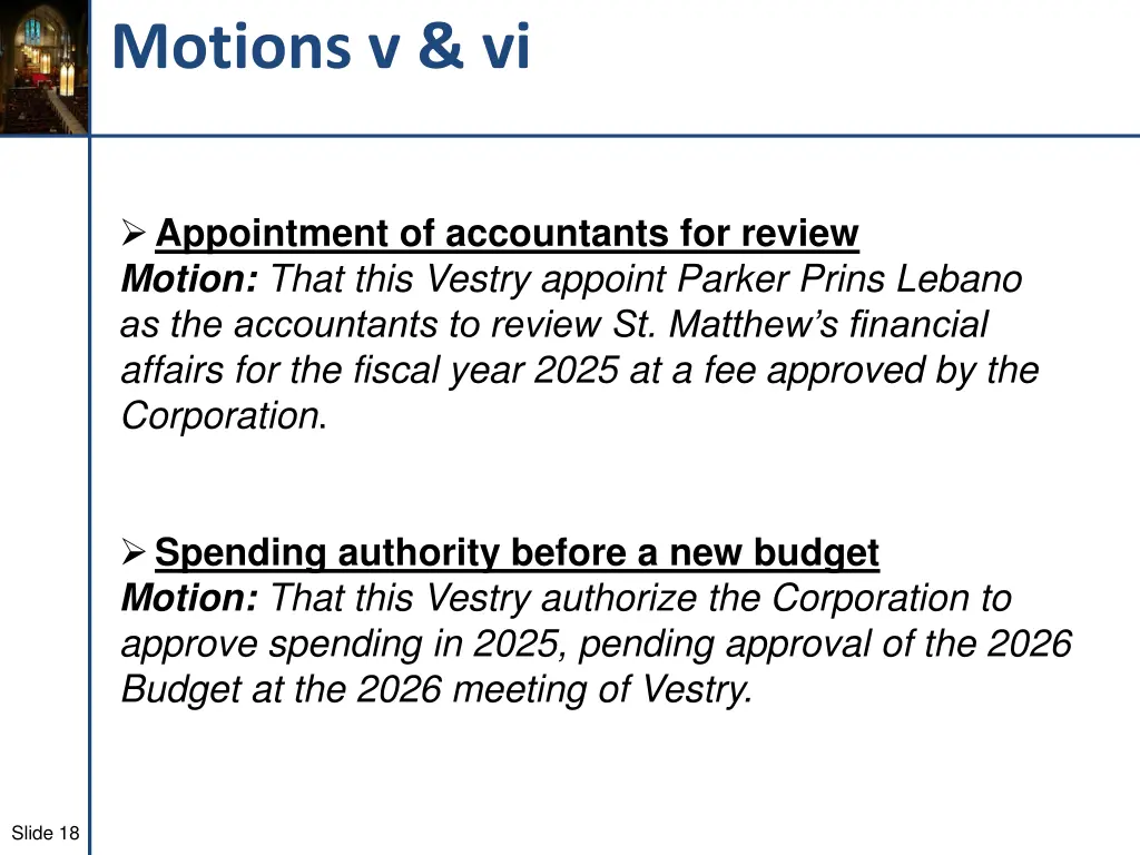 motions v vi