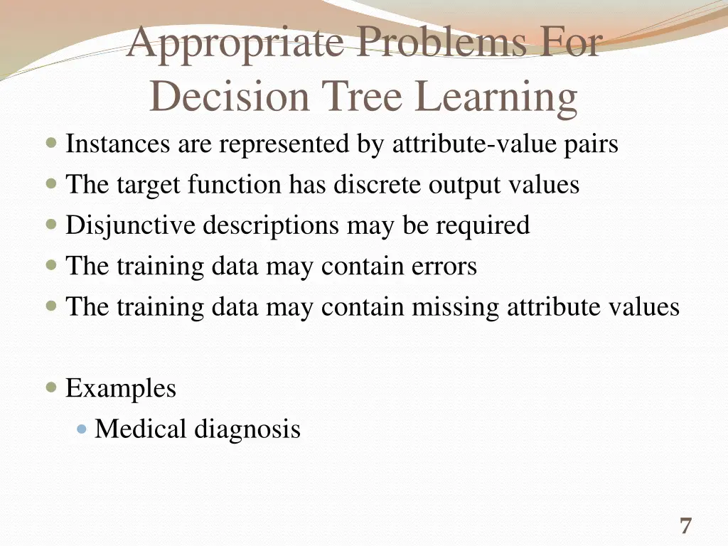 appropriate problems for decision tree learning
