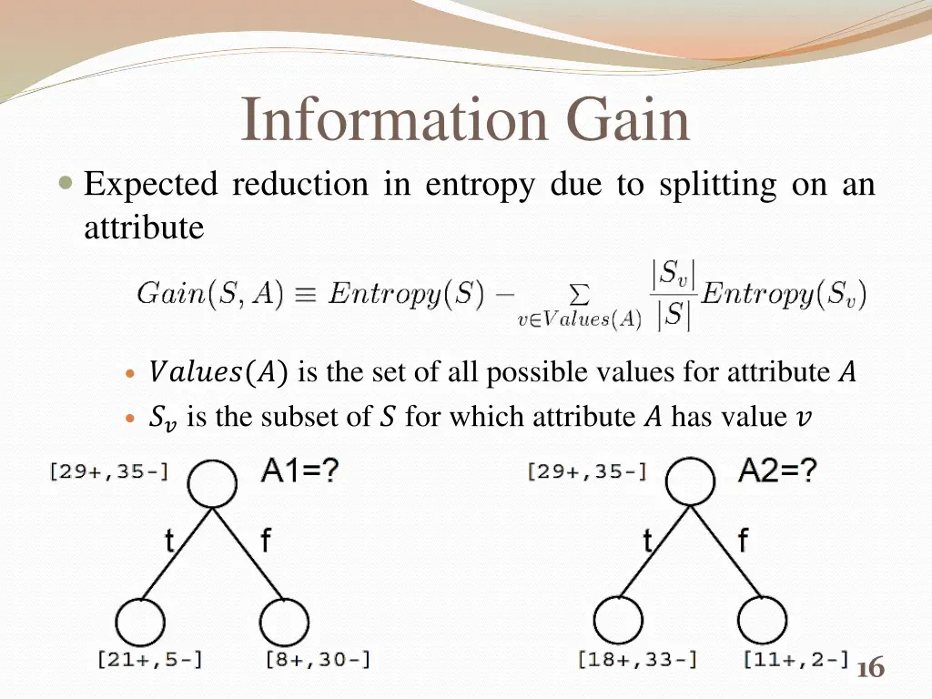 information gain expected reduction in entropy