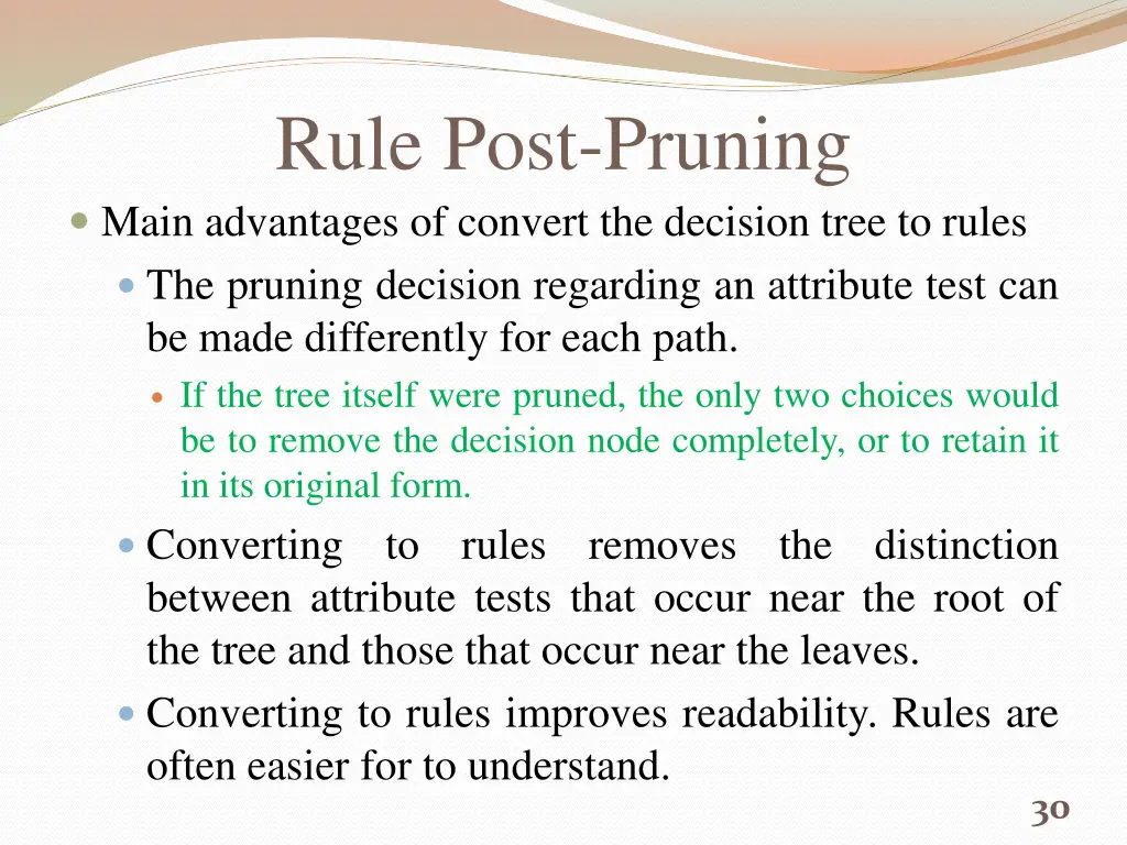 rule post pruning main advantages of convert