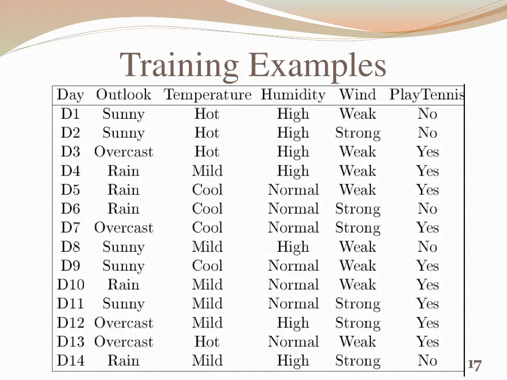 training examples