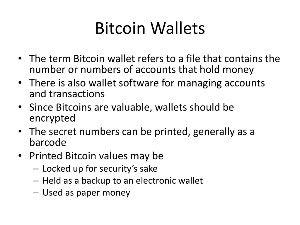 bitcoin wallets