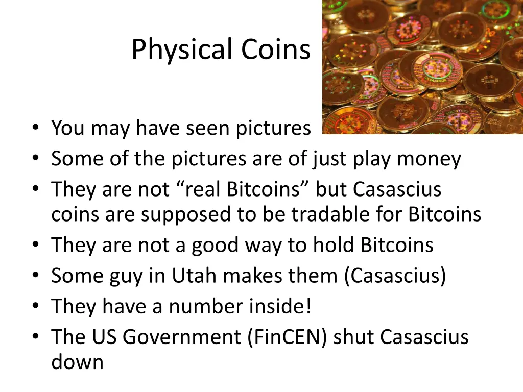 physical coins