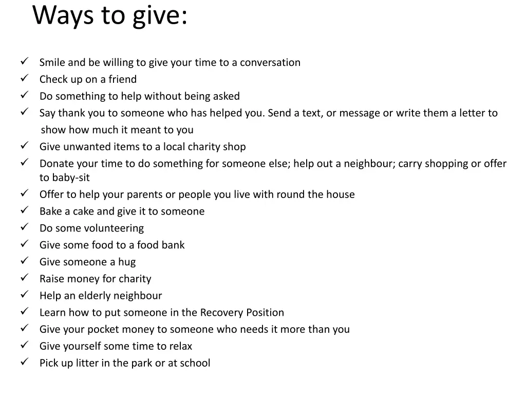 ways to give