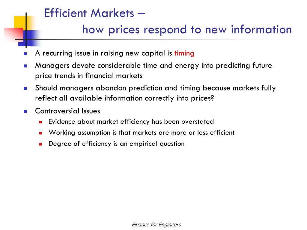 efficient markets how prices respond