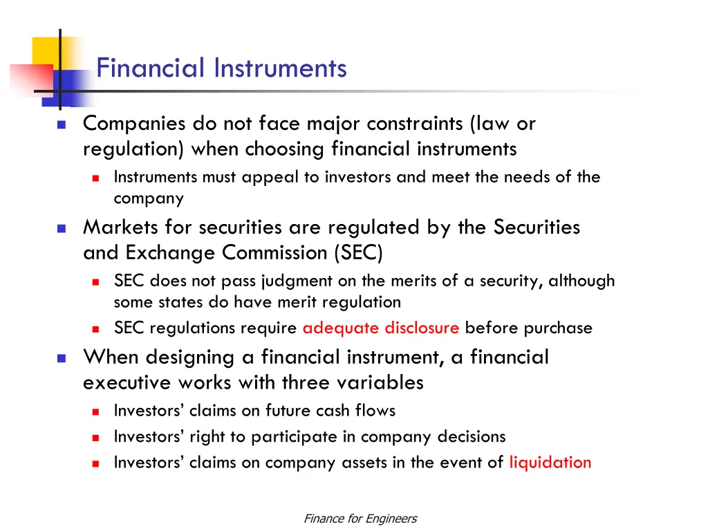 financial instruments