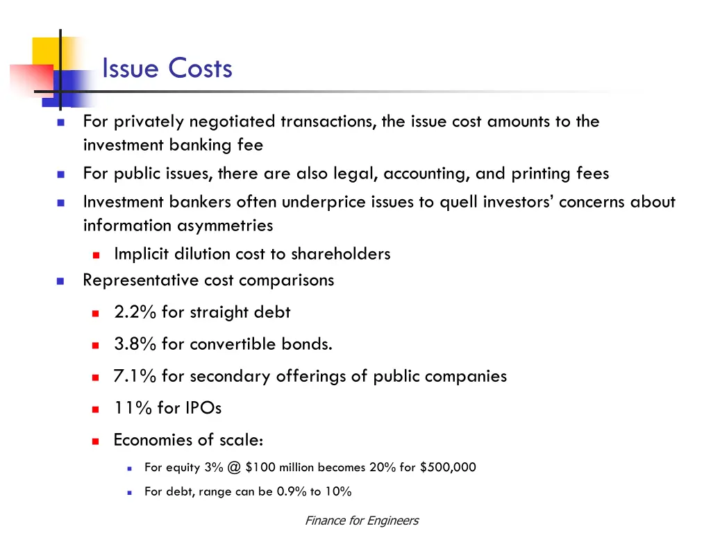 issue costs