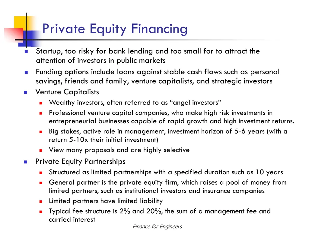 private equity financing