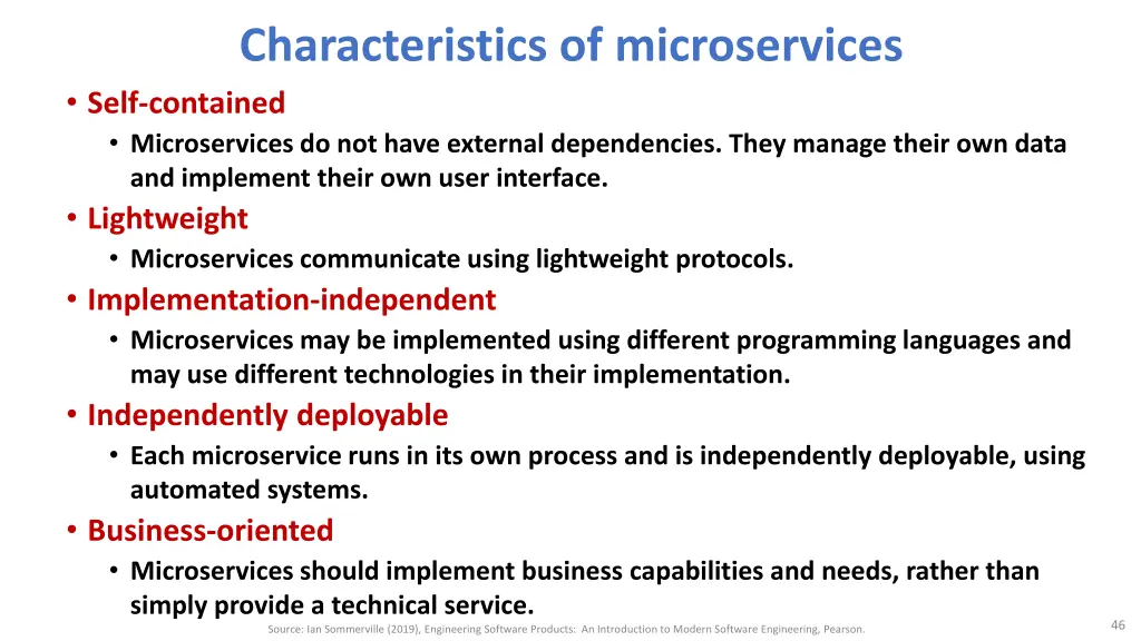 characteristics of microservices