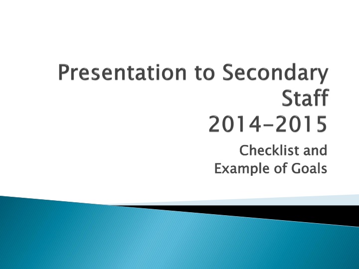 checklist and example of goals