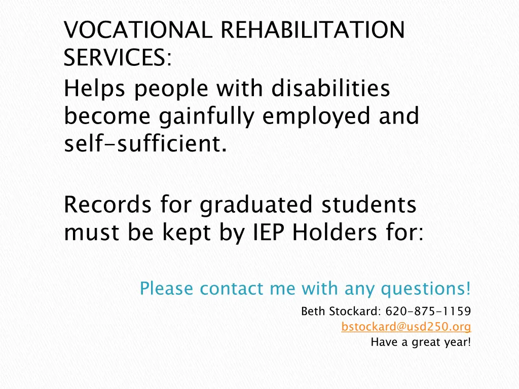vocational rehabilitation services helps people