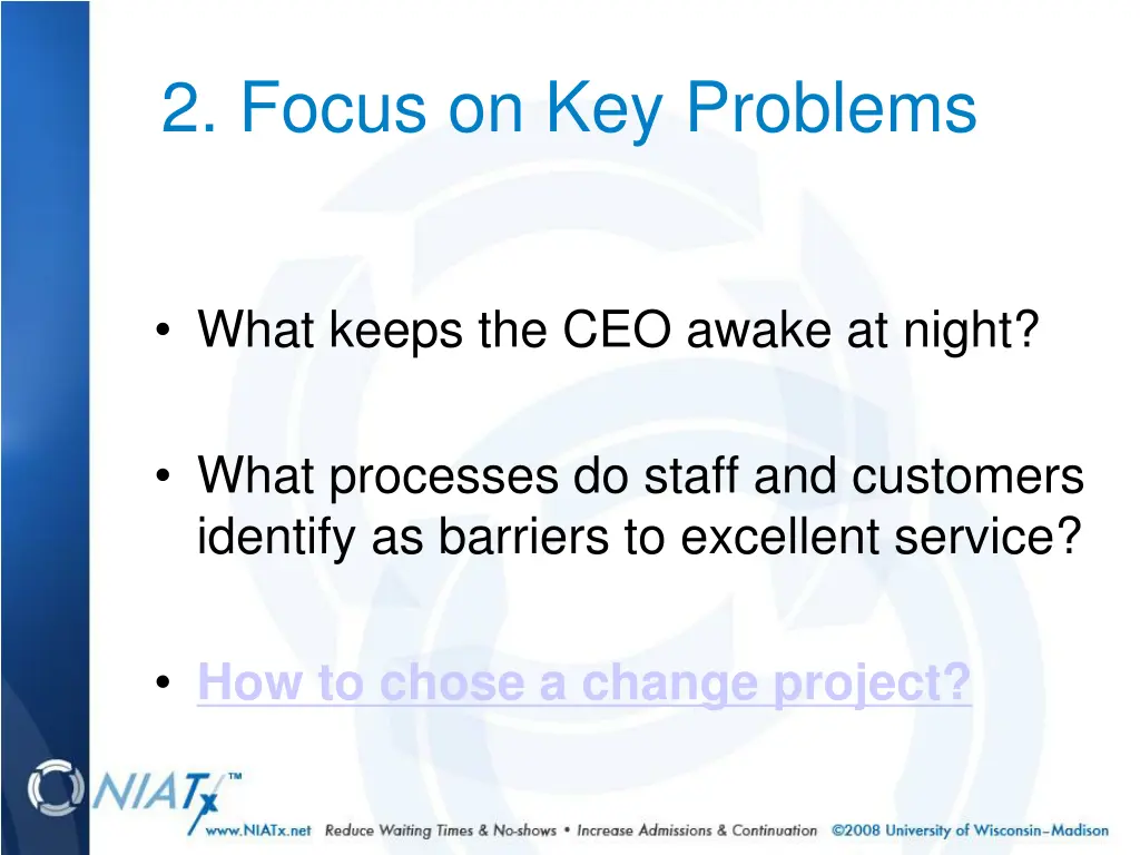 2 focus on key problems