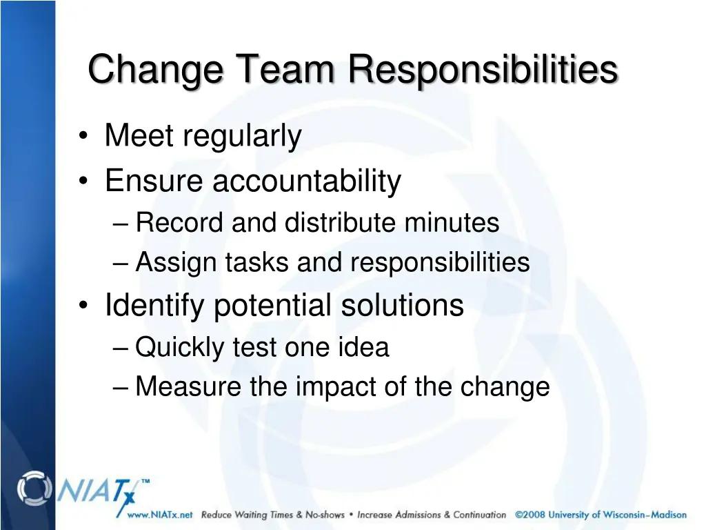 change team responsibilities