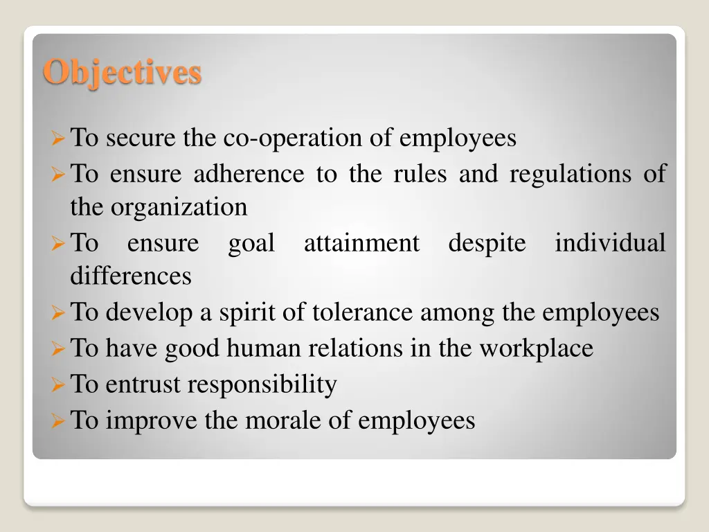 objectives