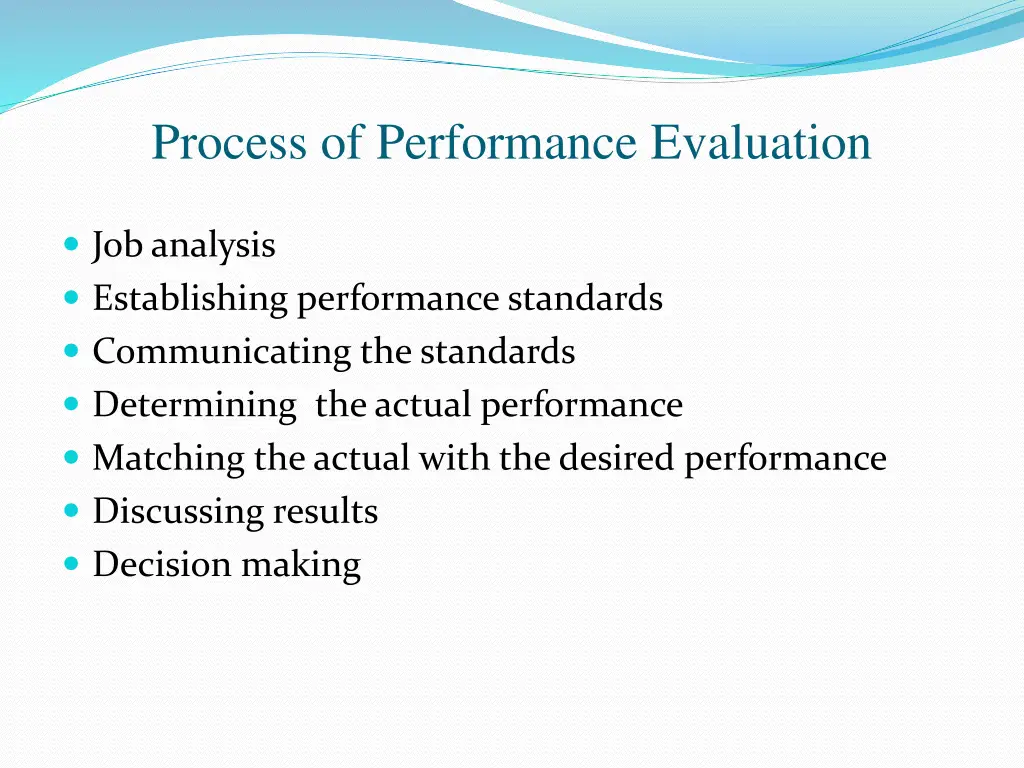 process of performance evaluation