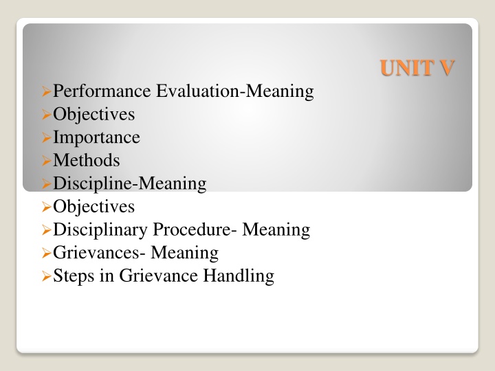 unit v