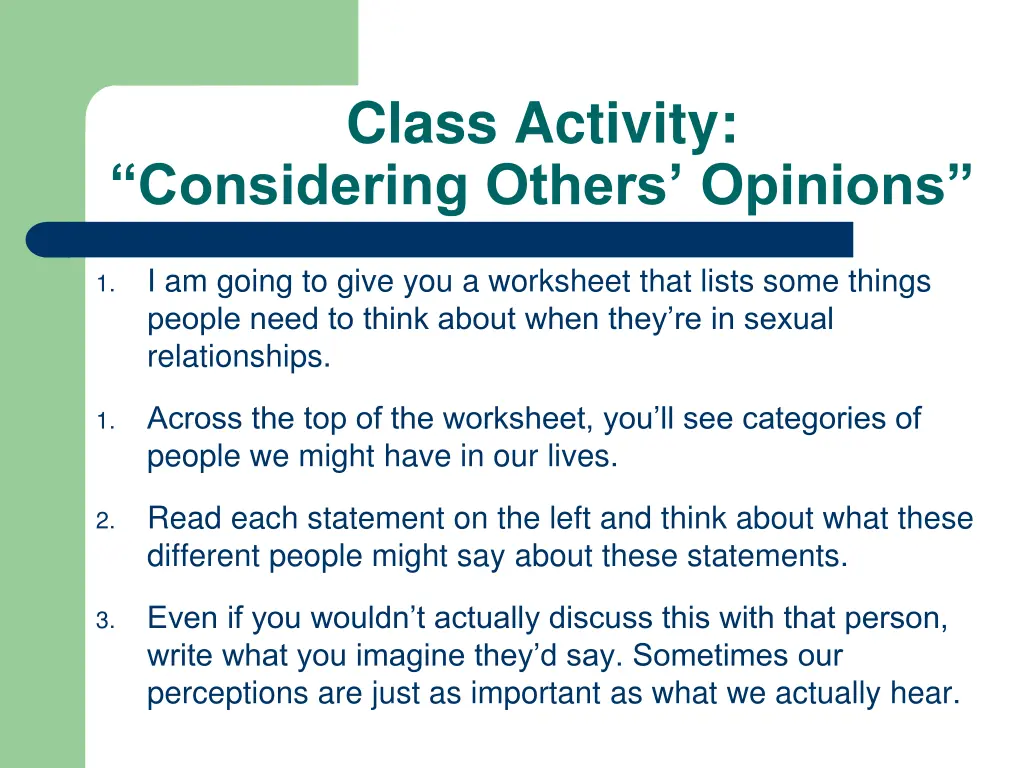 class activity