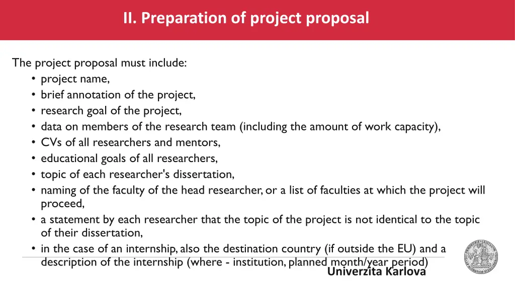 ii preparation of project proposal 1