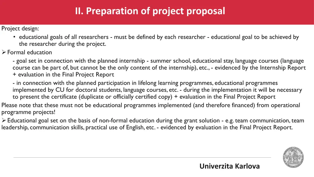 ii preparation of project proposal 3