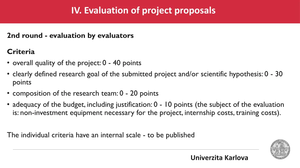 iv evaluation of project proposals 2