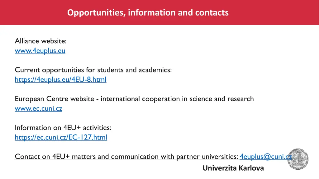 opportunities information and contacts