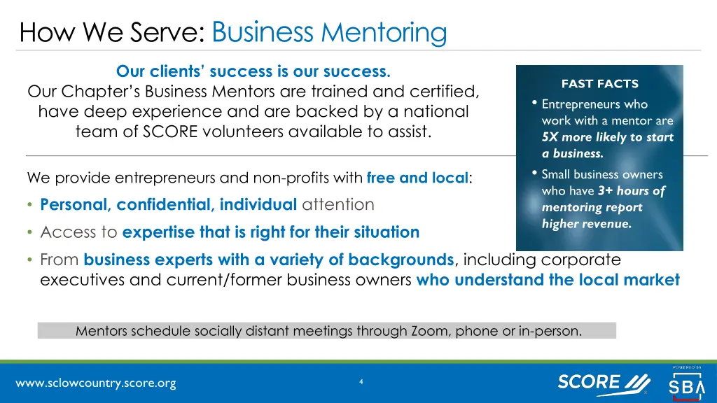 how we serve business mentoring
