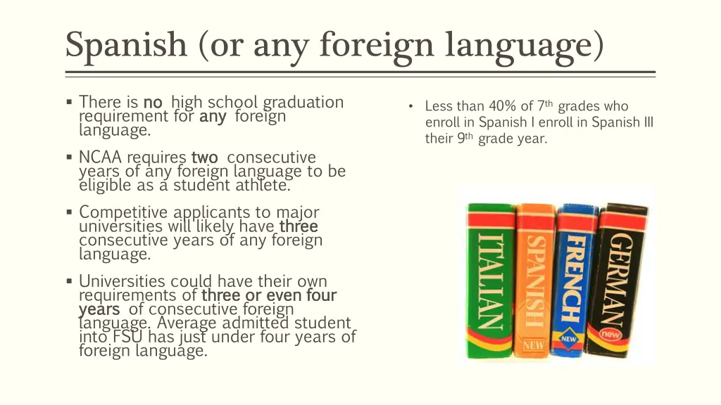 spanish or any foreign language