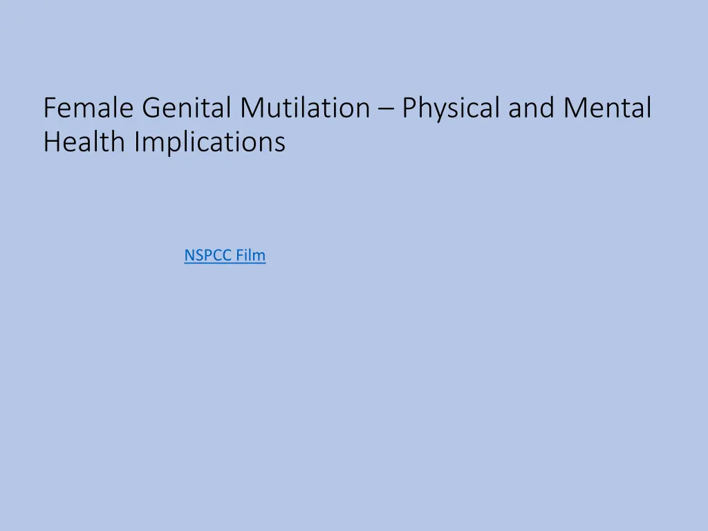 female genital mutilation physical and mental