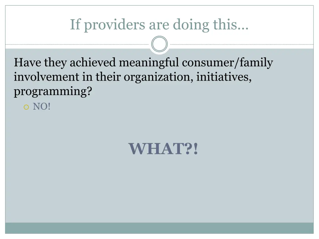 if providers are doing this