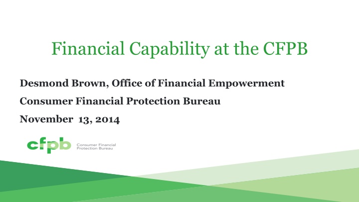 financial capability at the cfpb