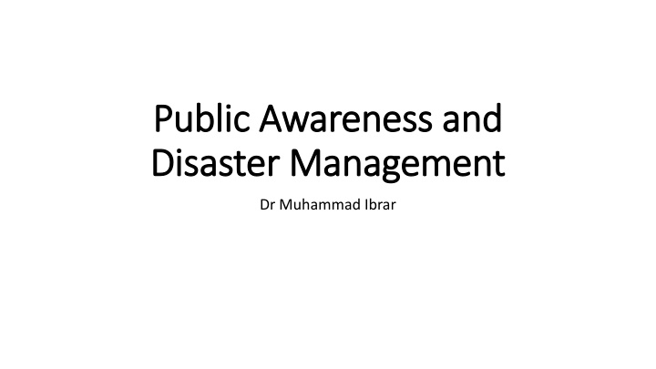 public awareness and public awareness