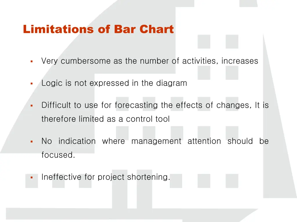 limitations of bar chart